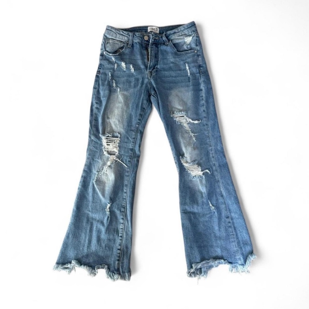 Distressed Blue Jeans